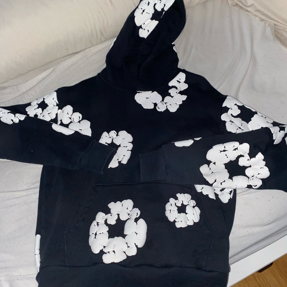 Real authentic denim tears hoodie black and white